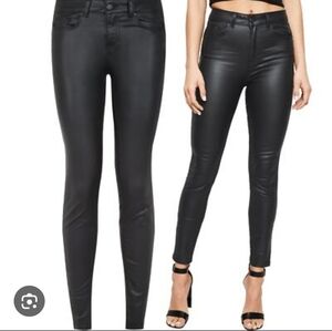 Articles Of Society Black Coated Leather Look Jeans